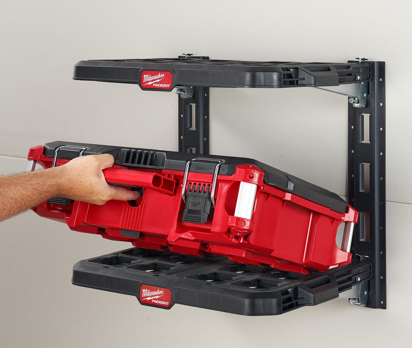 Milwaukee 48-22-8480 PACKOUT Racking Kit w/ 3 Shelves, E-Tracks and PACKOUT Mounting Plate