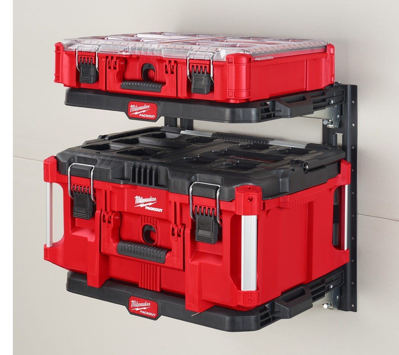Milwaukee 48-22-8480 PACKOUT Racking Kit w/ 3 Shelves, E-Tracks and PACKOUT Mounting Plate