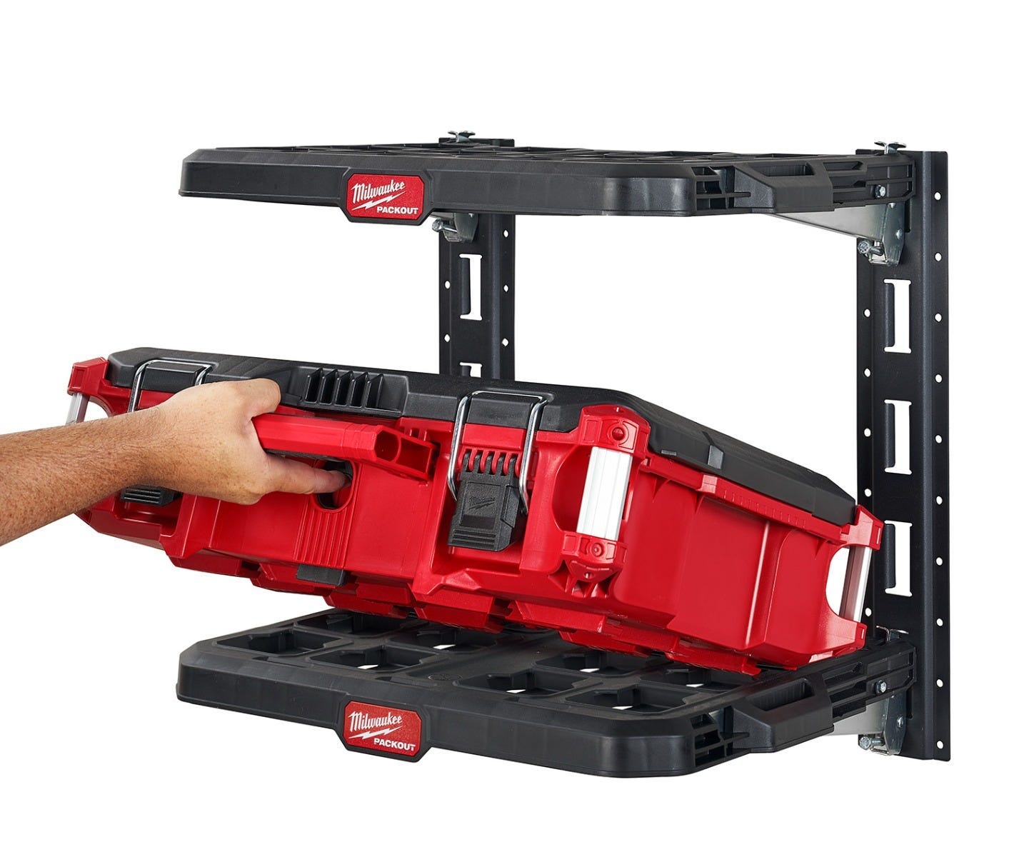 Milwaukee 48-22-8480 PACKOUT Racking Kit w/ 3 Shelves, E-Tracks and PACKOUT Mounting Plate