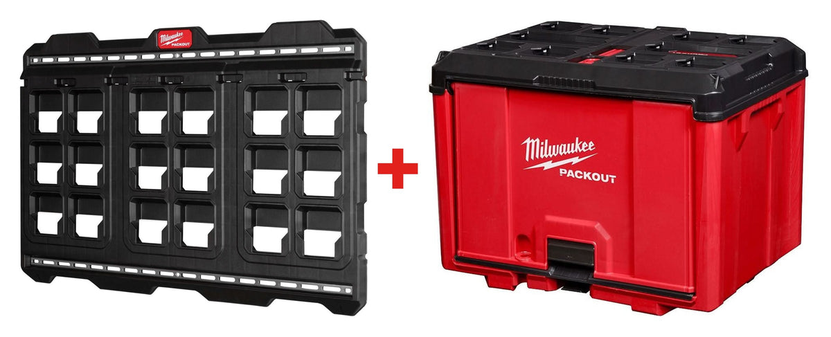 Milwaukee 48-22-8497 PACKOUT Large Wall Plate + 48-22-8445 PACKOUT Cabinet