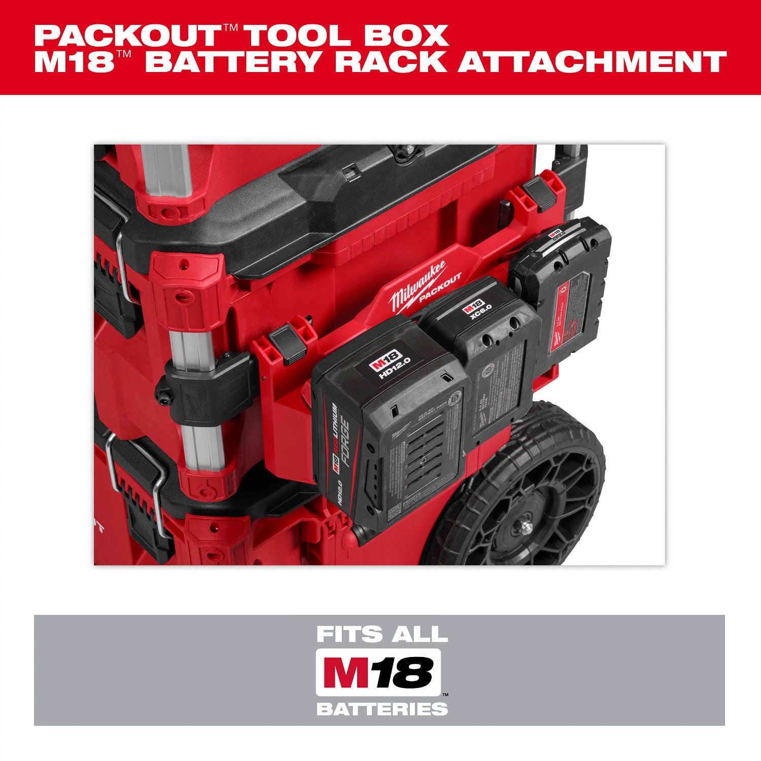 Milwaukee PROMO 48-22-8603 PACKOUT Tool Box M18 Battery Rack Attachment (PROMO)