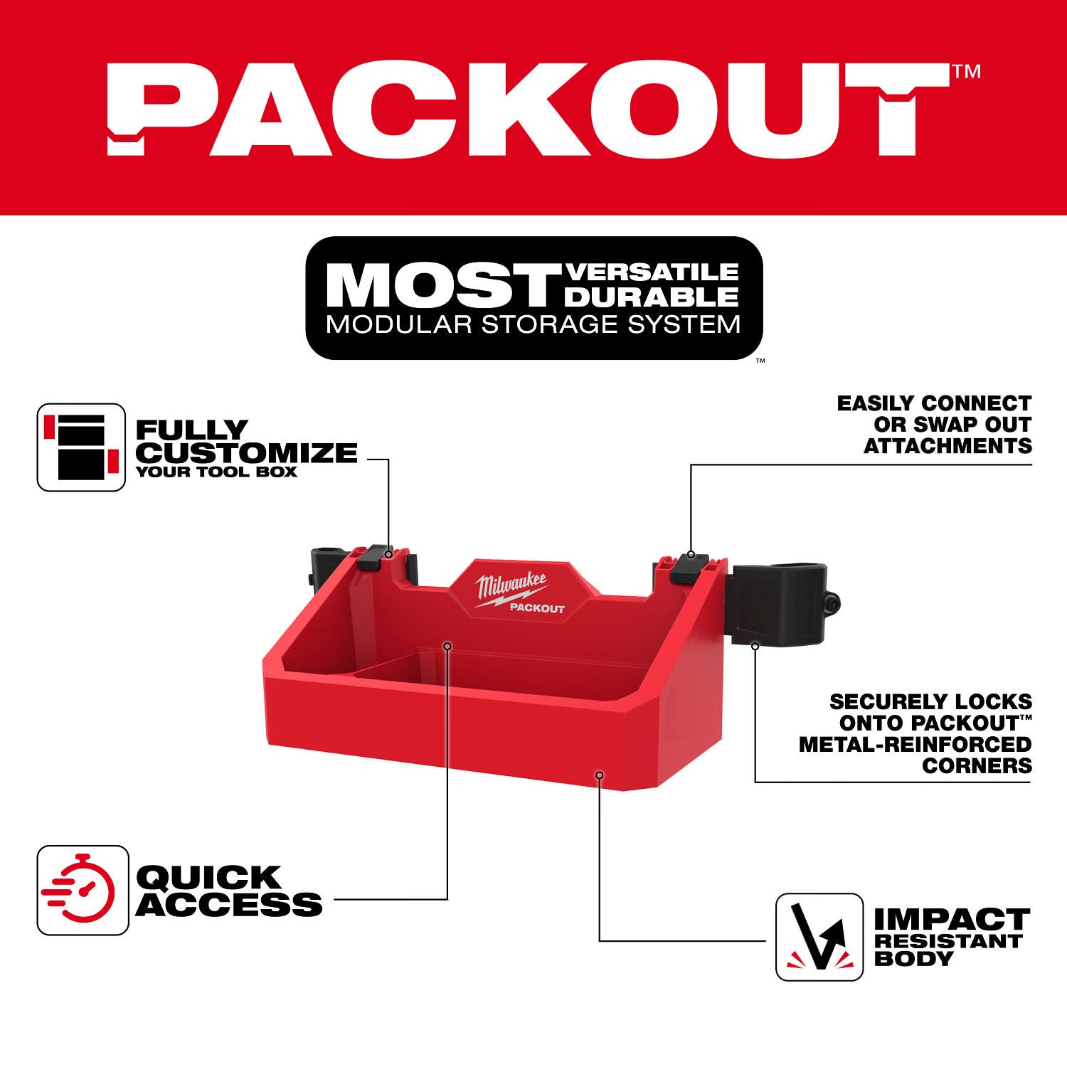 Milwaukee 48-22-8605 PACKOUT Tool Box Tray Attachment