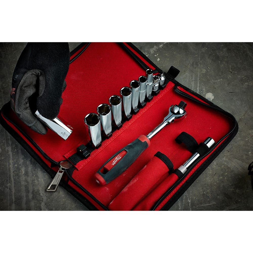 Milwaukee 48-22-9000 12-Piece  3/8" Drive Sae Socket Set