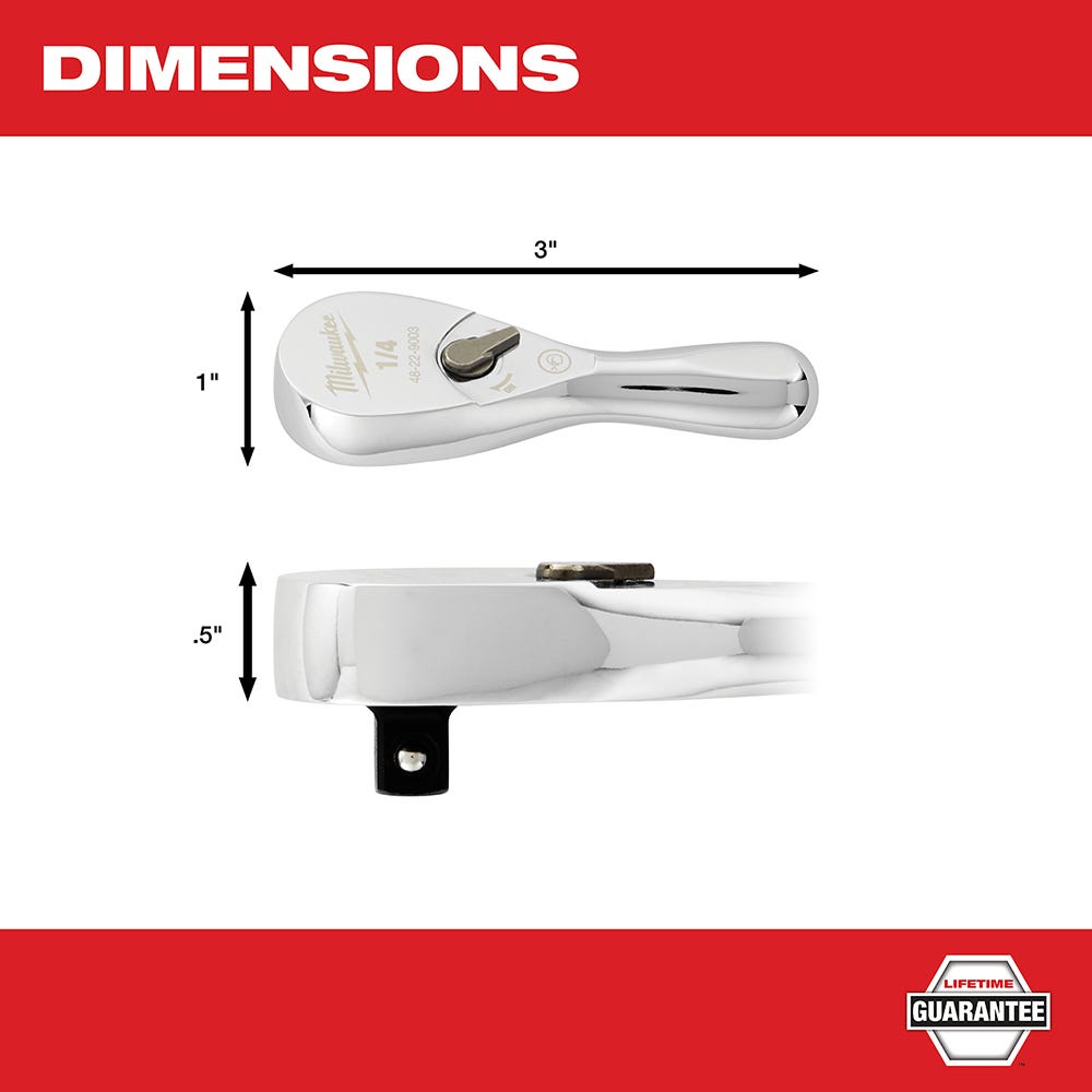 Milwaukee 48-22-9003 1/4-Inch Drive 3-Inch Ratchet