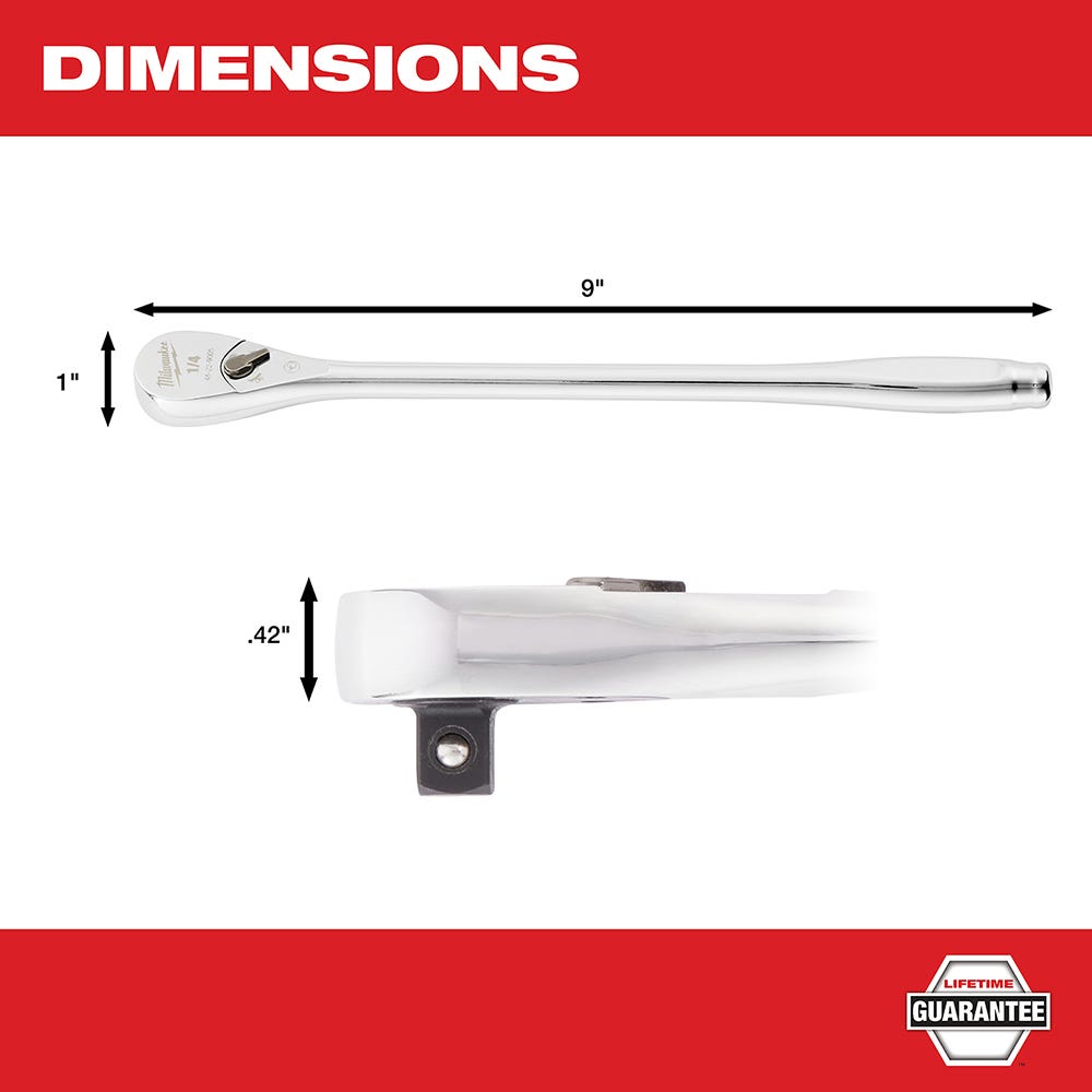 Milwaukee 48-22-9005 1/4-Inch Drive 9-Inch Ratchet