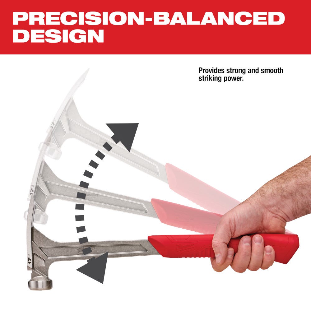 Milwaukee 48-22-9017 17Oz Smooth Face Framing Hammer