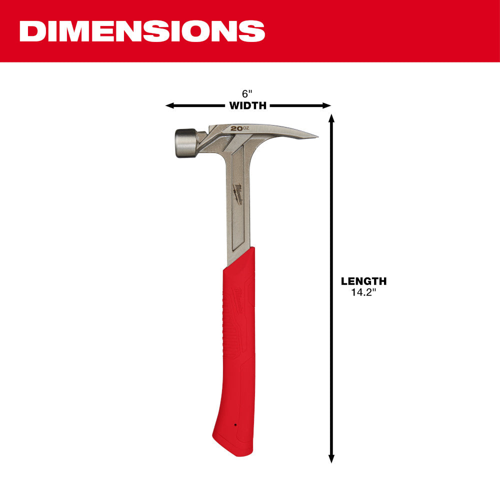 Milwaukee 48-22-9020 20oz Smooth Face Rip Claw Hammer