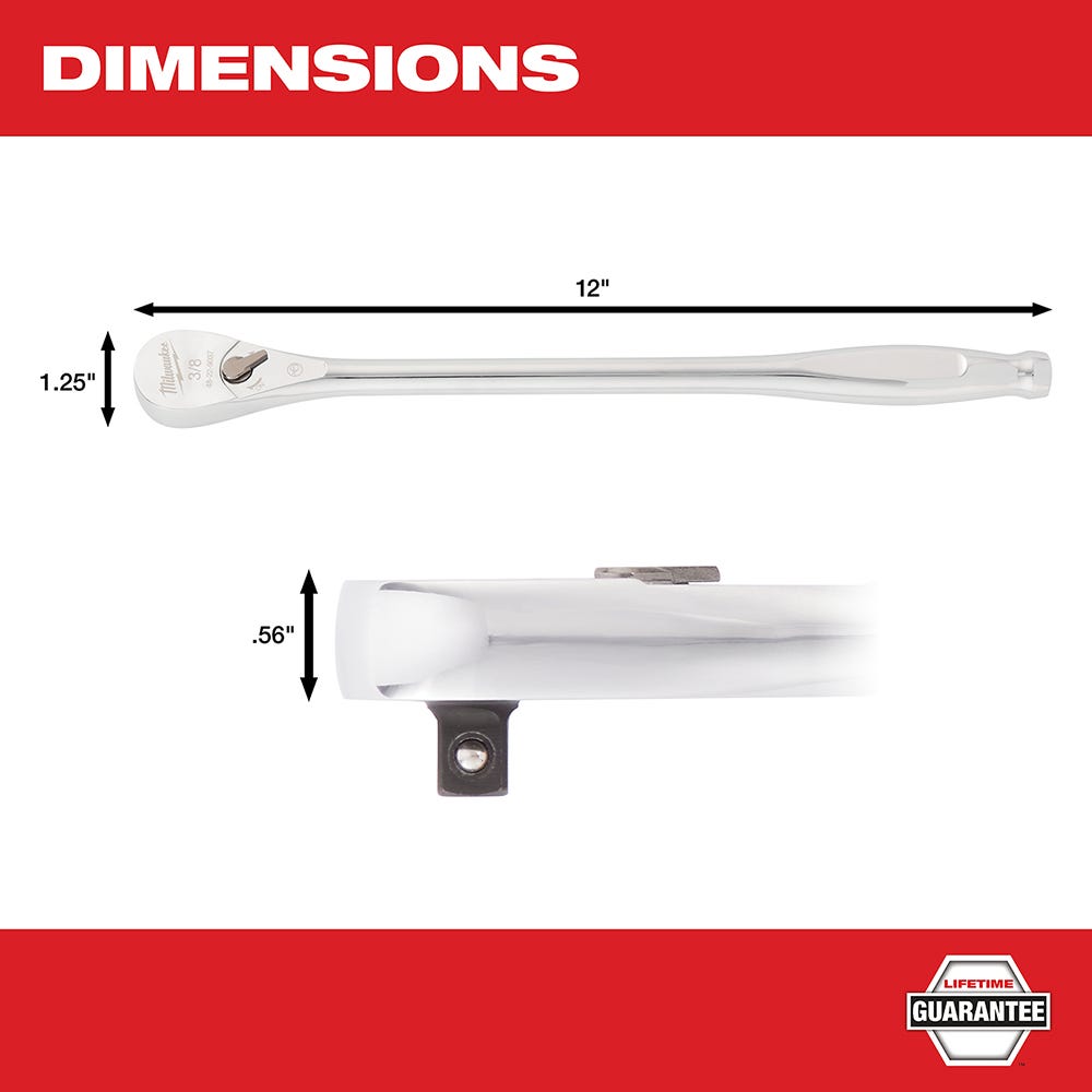 Milwaukee 48-22-9037 3/8-Inch Drive 12-Inch Ratchet
