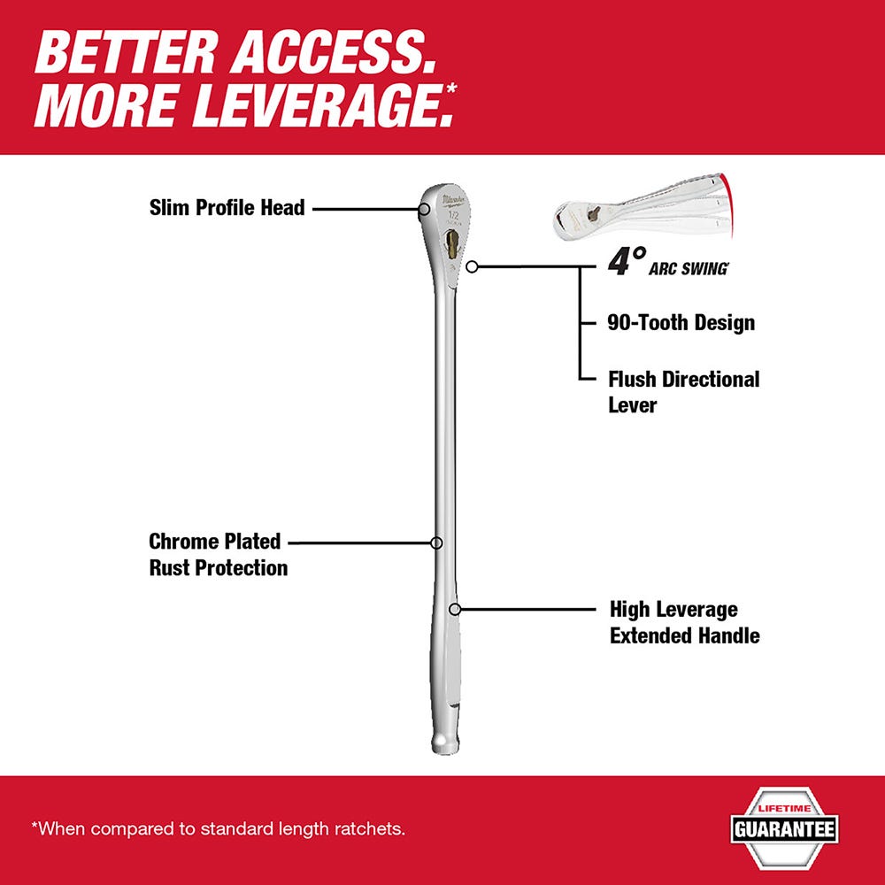 Milwaukee 48-22-9050 1/2-Inch Drive 18-Inch Ratchet