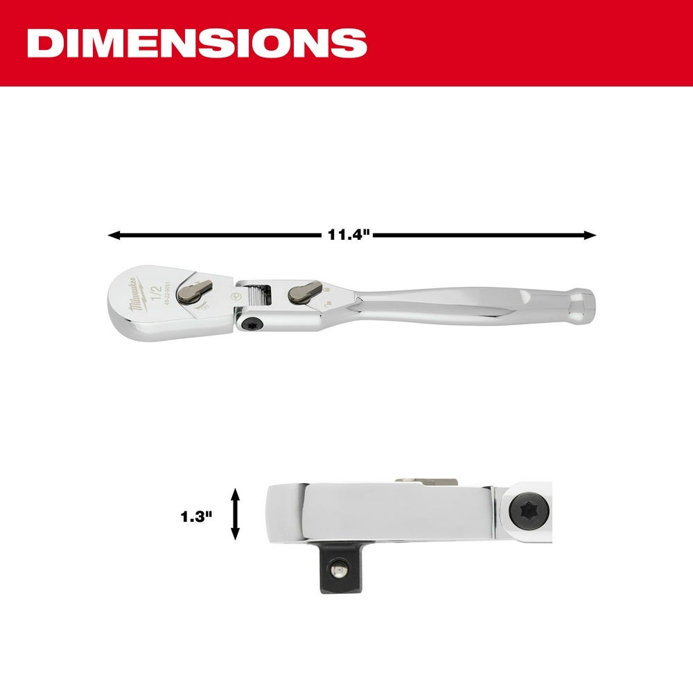 Milwaukee 48-22-9051 1/2" Drive 11" Flex Head Ratchet