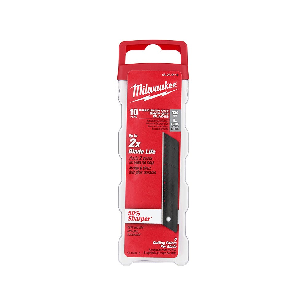 Milwaukee 48-22-9118 18mm Precision Snap Blades-10 PK