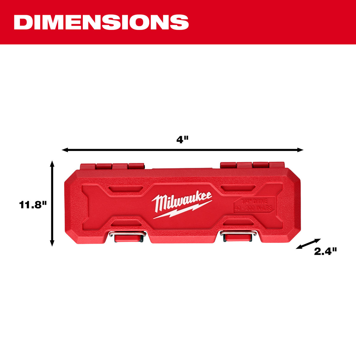 Milwaukee 48-22-9200 1/4-in. Drive Click Torque Wrench, 40-200 in·lb