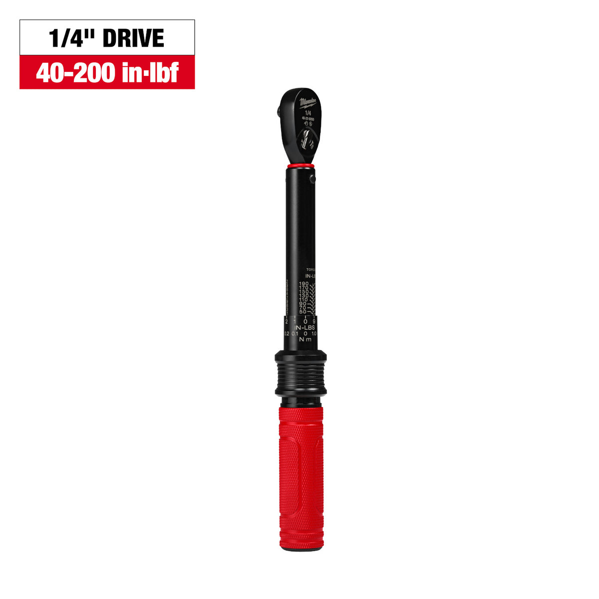 Milwaukee 48-22-9200 1/4-in. Drive Click Torque Wrench, 40-200 in·lb