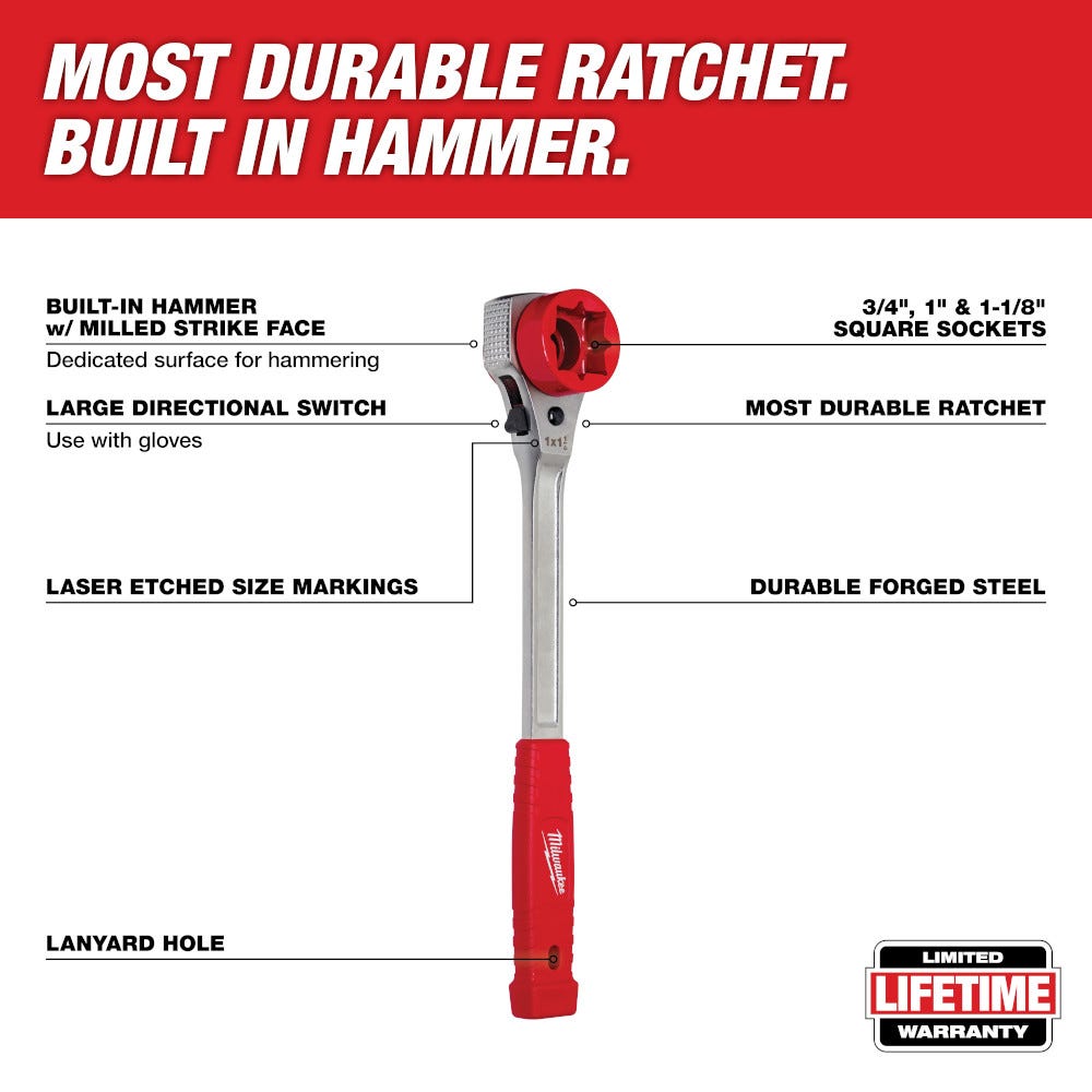 Milwaukee 48-22-9213 Lineman’s High-Leverage Ratcheting Wrench