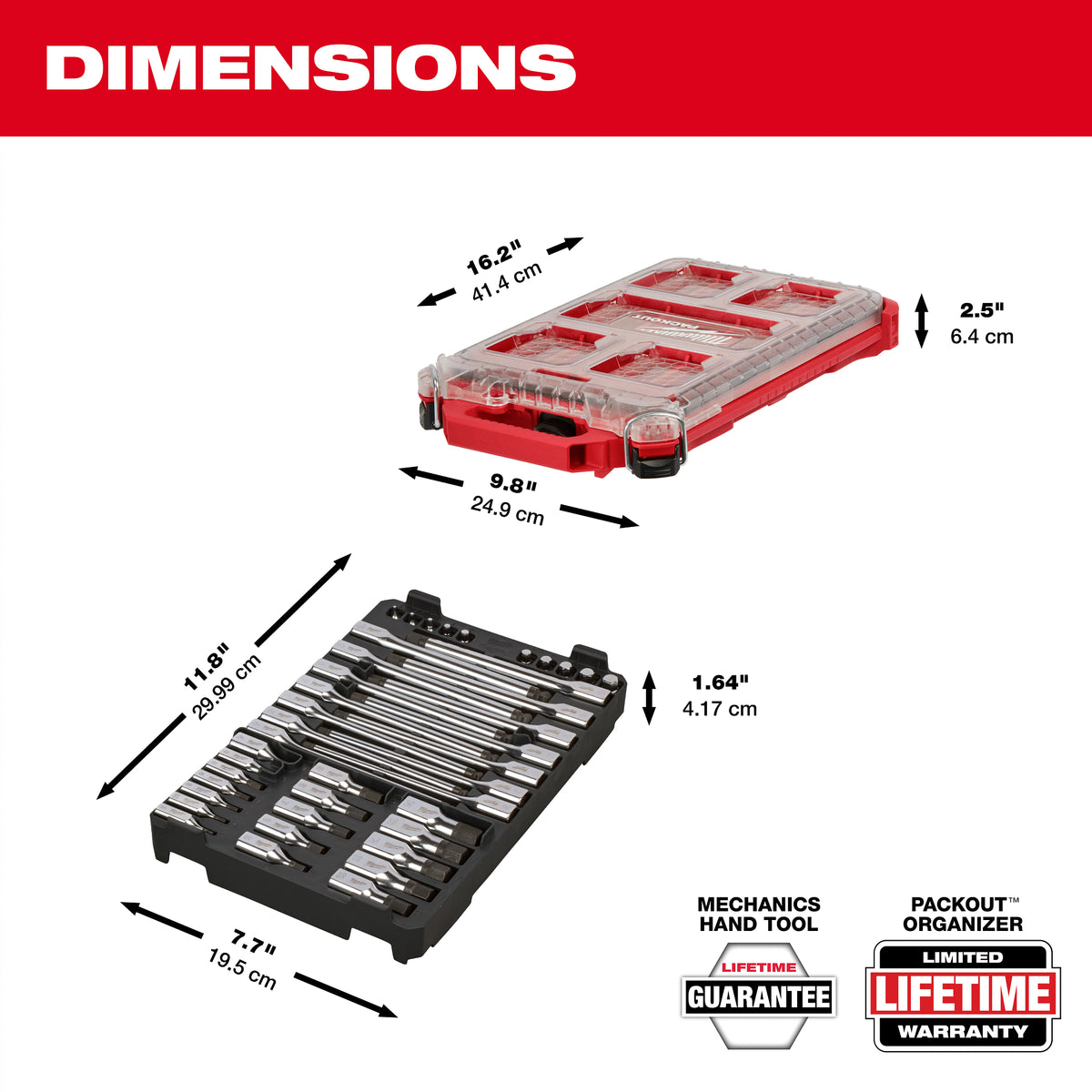 Milwaukee 48-22-9283 41-Piece Metric Hex Bit Socket Set storage case dimensions