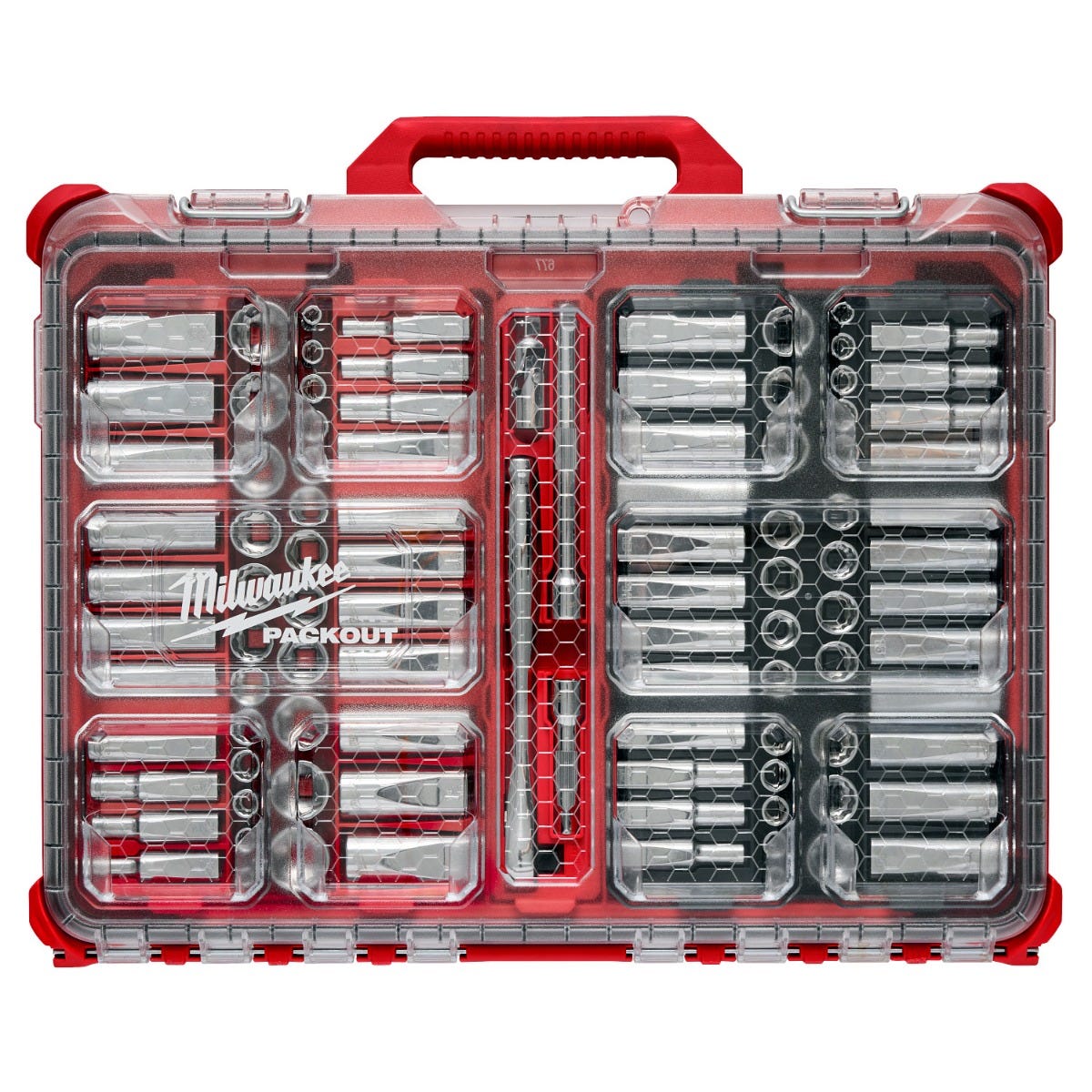 Milwaukee 48-22-9285 PACKOUT Metric / SAE 3/8-in. Ratchet & Socket 98-Piece Low-Profile Organizer Set