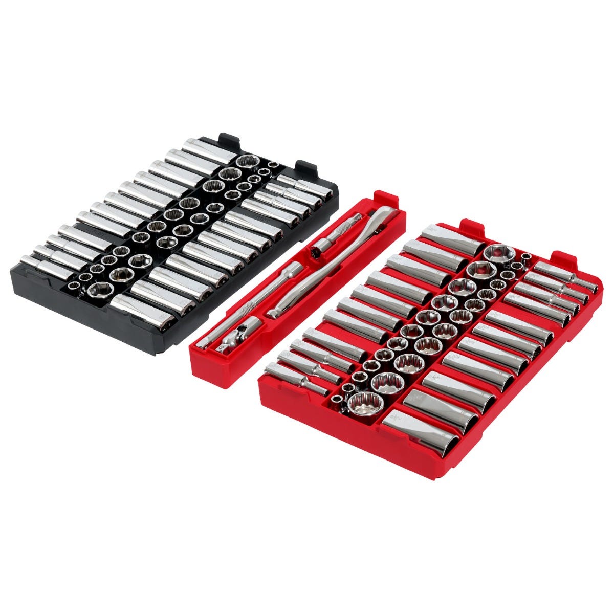 Milwaukee 48-22-9285 PACKOUT Metric / SAE 3/8-in. Ratchet & Socket 98-Piece Low-Profile Organizer Set