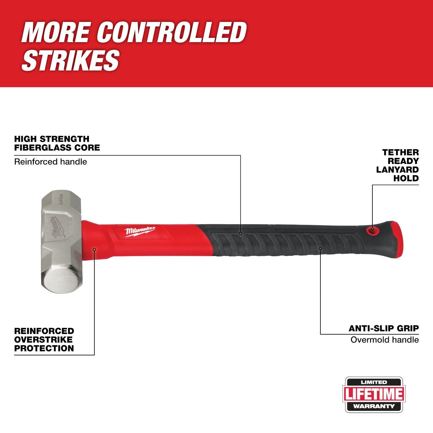 Milwaukee 48-22-9312 2.5lb Fiberglass Engineer Hammer