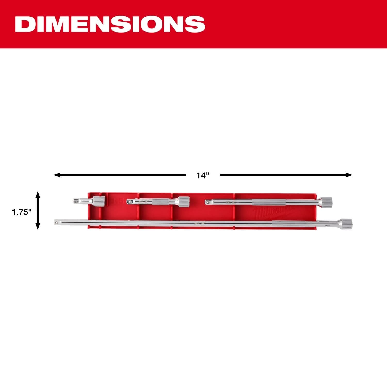Milwaukee 48-22-9340 4pc 1/4" Drive Extension Set