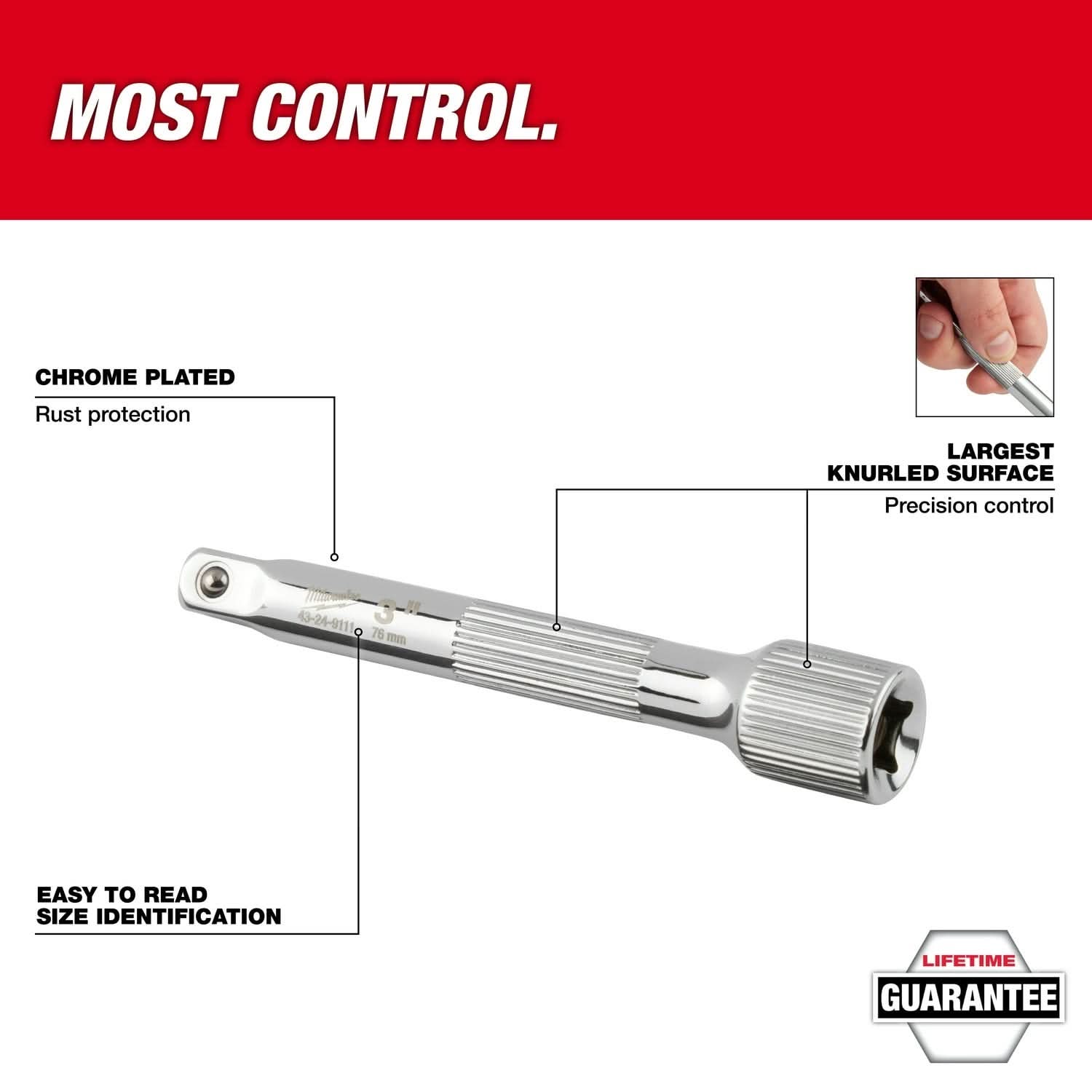 Milwaukee 48-22-9341 4pc 3/8" Drive Extension Set