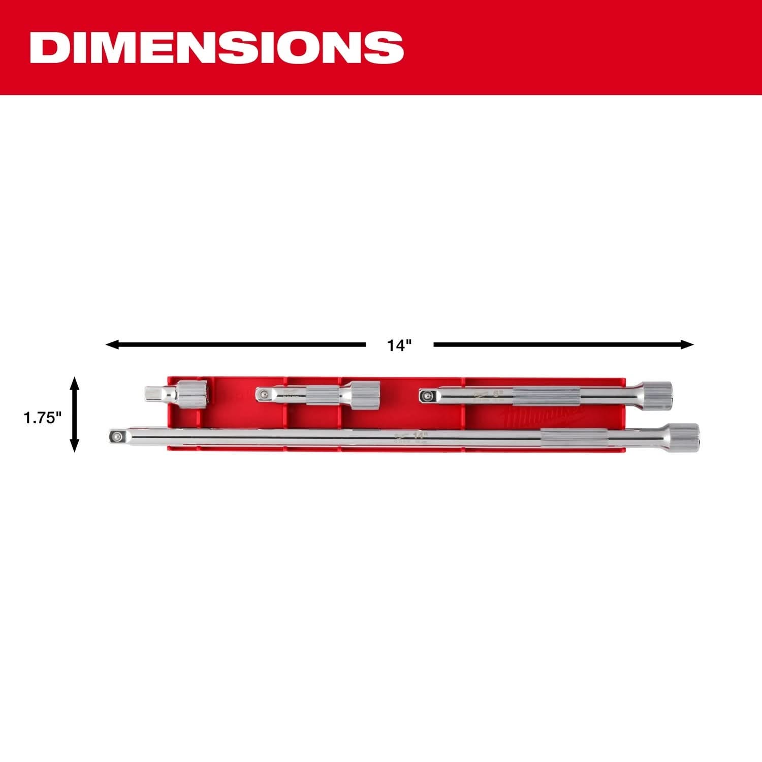 Milwaukee 48-22-9341 4pc 3/8" Drive Extension Set