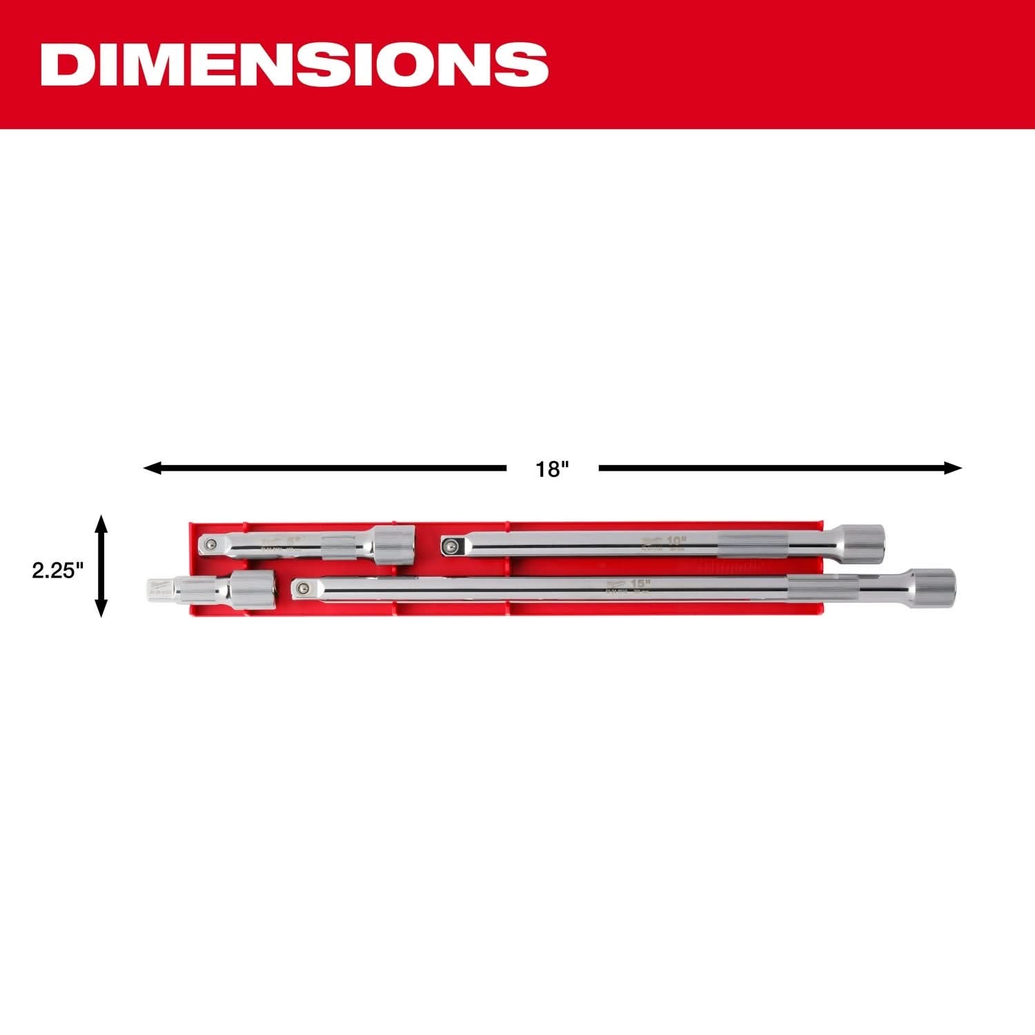 Milwaukee 48-22-9342 4pc 1/2" Drive Extension Set
