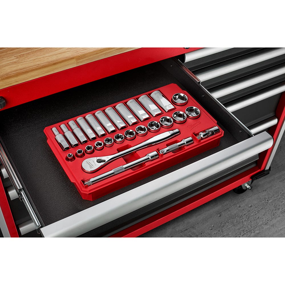 Milwaukee 48-22-9408 3/8" Drive 28-Piece SAE Ratchet & Socket Set