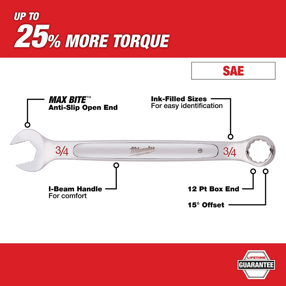 Milwaukee 48-22-9415 15-Piece  Combination Wrench Set - SAE