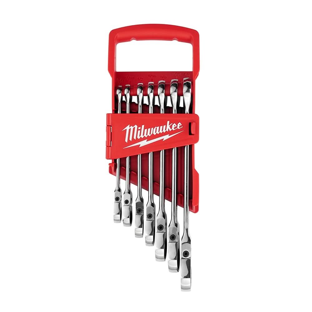 Milwaukee 48-22-9429 SAE Flex Head Combination Wrench, 7-Pieces