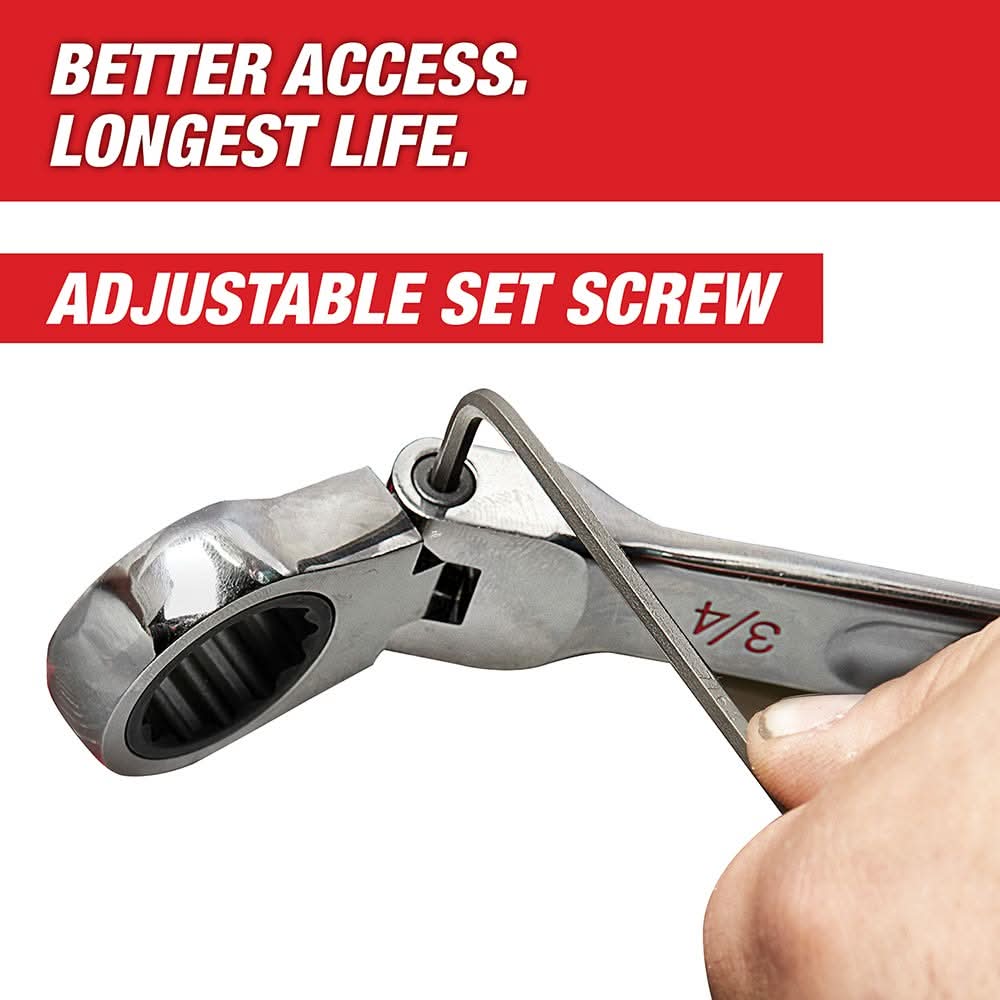 Milwaukee 48-22-9429 SAE Flex Head Combination Wrench, 7-Pieces