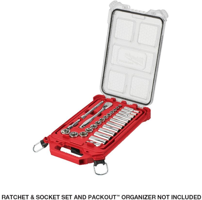 Milwaukee 48-22-9481T 28 pc 3/8-in. Drive Ratchet and Socket Tray, SAE