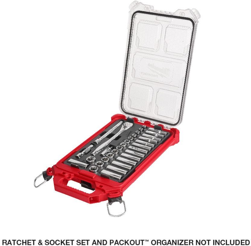 Milwaukee 48-22-9482T 3/8-in. 32pc Ratchet and Socket Set in PACKOUT, Metric Tray