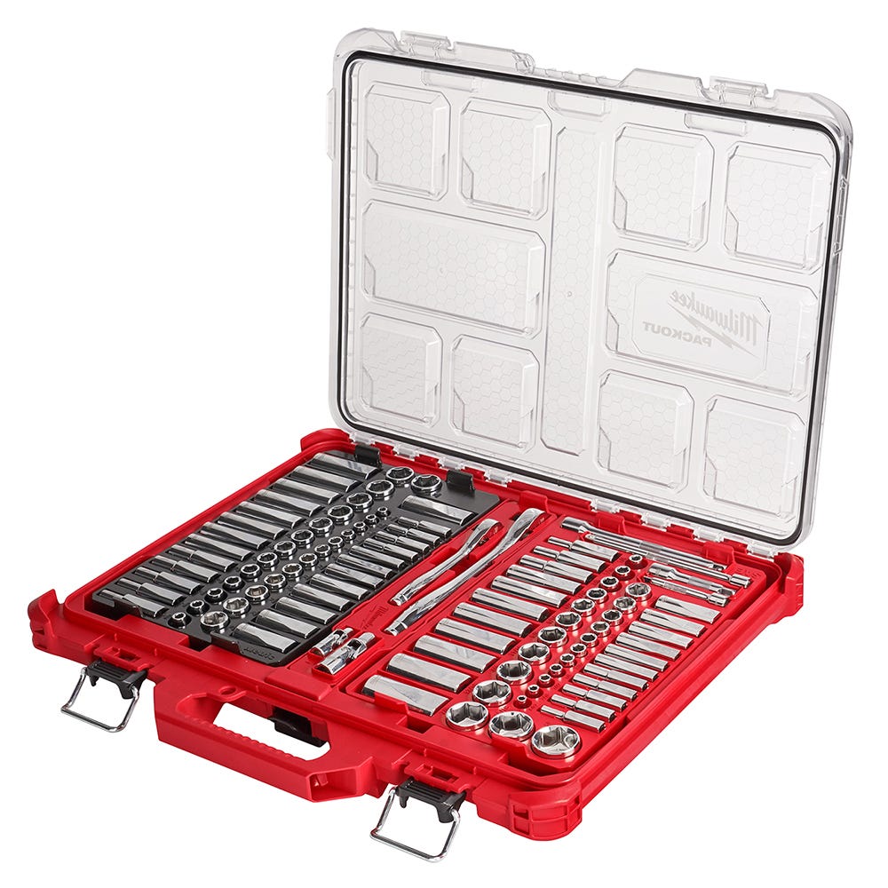 Milwaukee 48-22-9486 106-Piece 1/4" & 3/8” SAE/Metric Ratchet and Socket PACKOUT Set