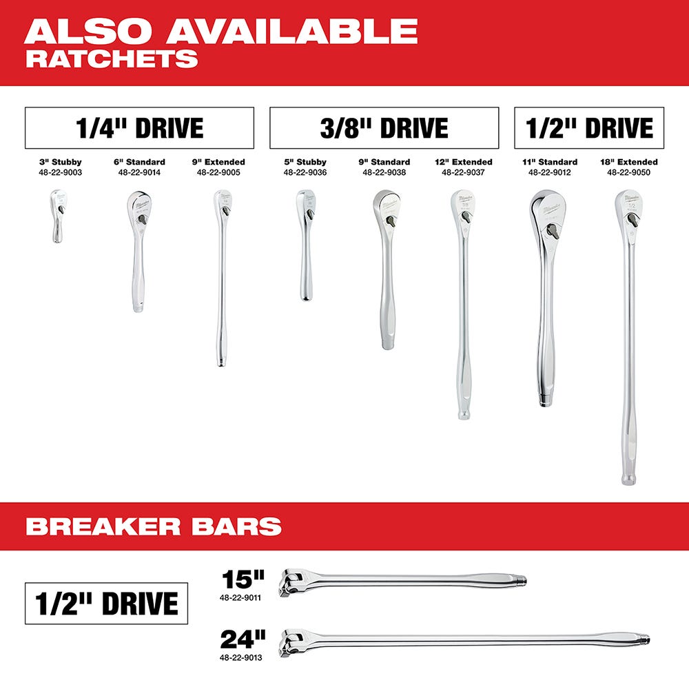 Milwaukee 48-22-9486 106-Piece 1/4" & 3/8” SAE/Metric Ratchet and Socket PACKOUT Set