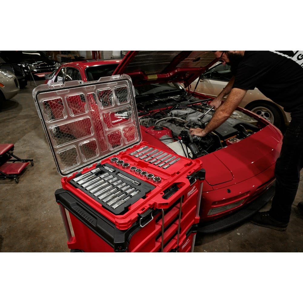 Milwaukee 48-22-9487 47pc 1/2" Drive Ratchet & Socket Set with PACKOUT Organizer