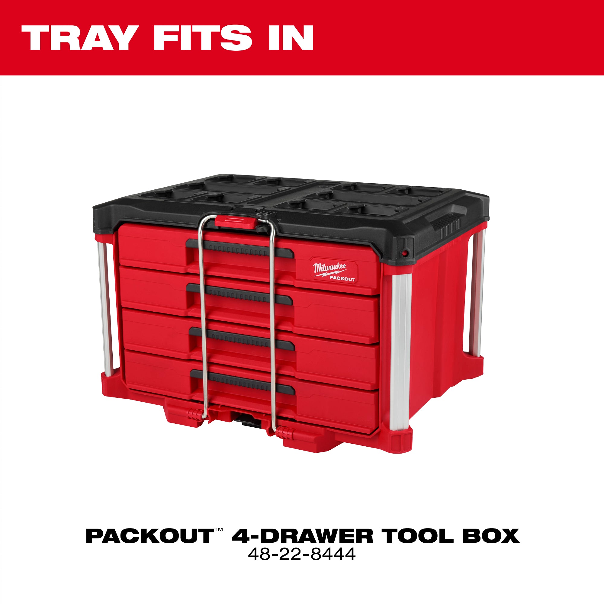 Milwaukee 23 pc. 1/4-in., 3/8-in., & 1/2-in. Drive Ratchet and Accessory Set with Tray for PACKOUT Drawers (48-22-0153)
