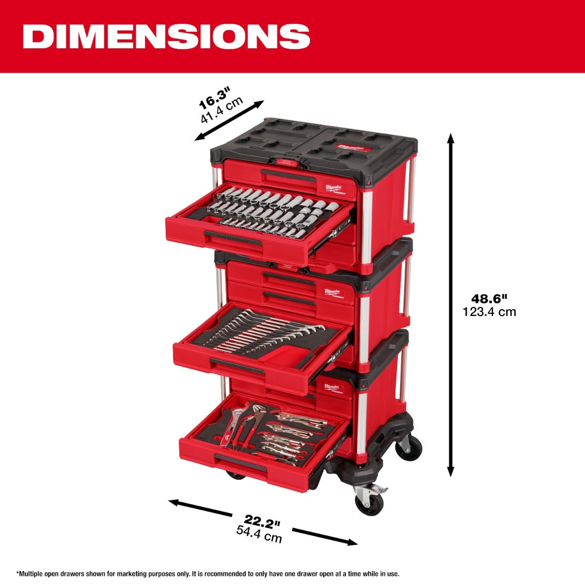 Milwaukee 48-22-9495 366-Piece Master Mechanics Hand Tool Set with PACKOUT Drawers and Dolly