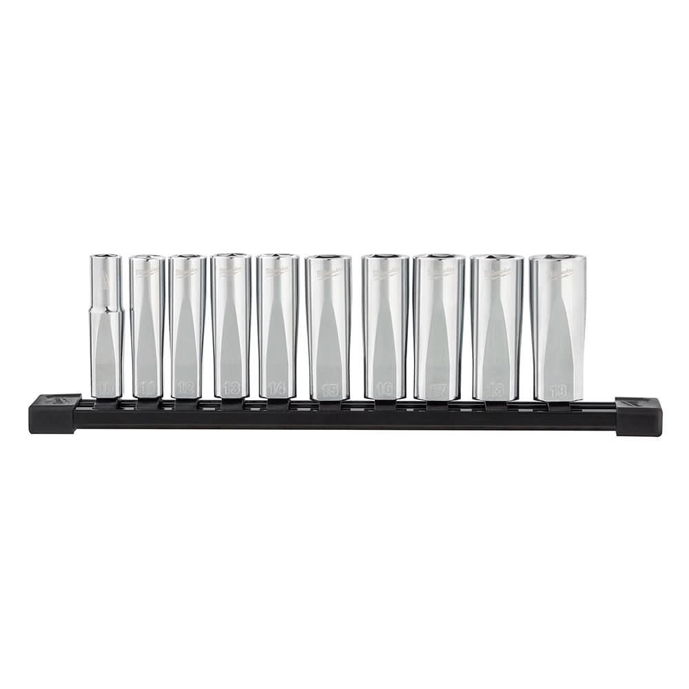 Milwaukee 48-22-9505 3/8-inch Drive 10-Piece Deep Well Socket Set - Metric