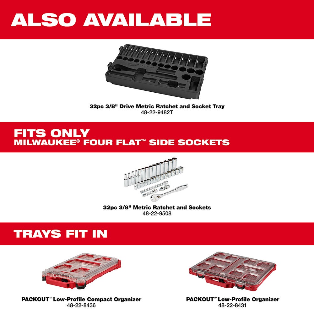Milwaukee 48-22-9508 3/8" Drive 32-Piece Metric Ratchet & Socket Set