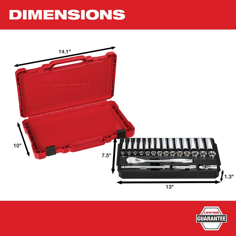 Milwaukee 48-22-9508 3/8" Drive 32-Piece Metric Ratchet & Socket Set