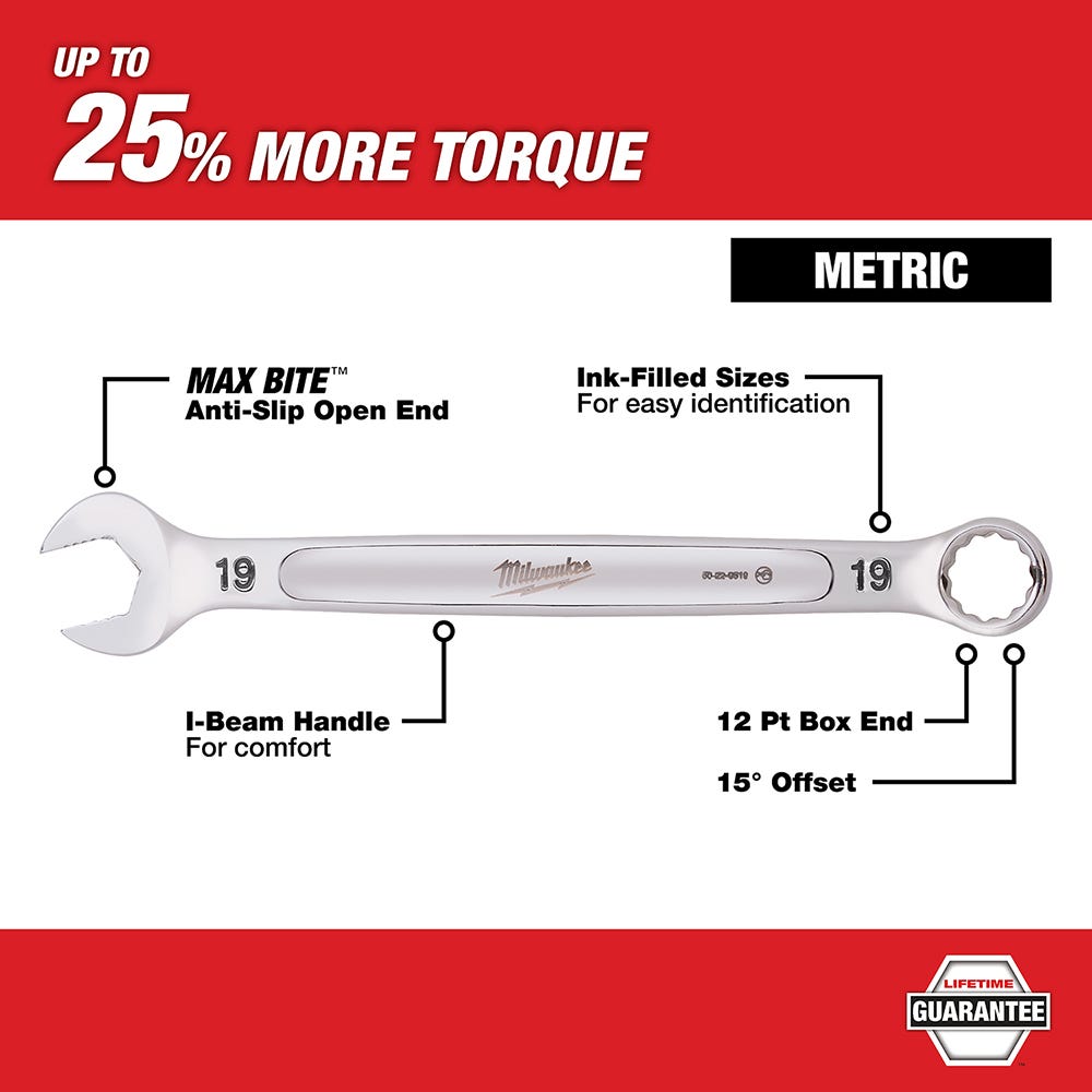 Milwaukee 48-22-9515 15-Piece  Combination Wrench Set - Metric