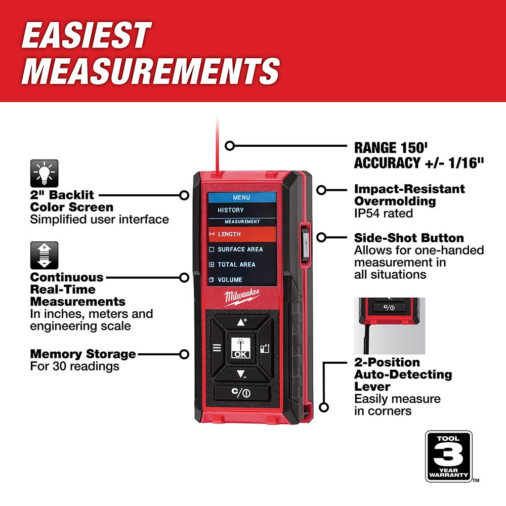 Milwaukee 48-22-9802 150' Laser Distance Meter