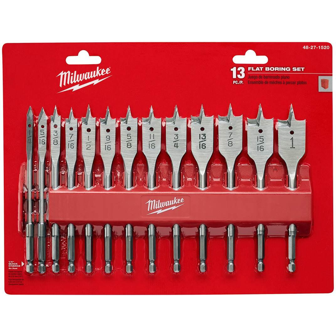Milwaukee 48-27-1520 13-Piece  Flat Boring Bit Set