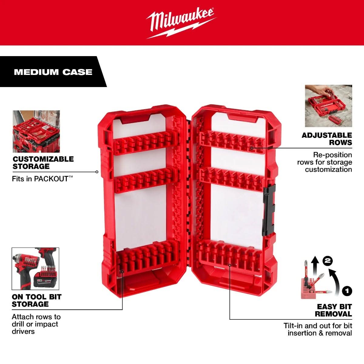 Milwaukee 48-32-1554 42-Piece Driver Bit Set w/ PACKOUT Compatible Case