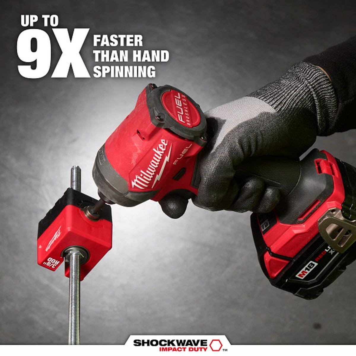Milwaukee 48-32-2391 SHOCKWAVE Impact Duty 3/8-in. Threaded Rod Nut Runner