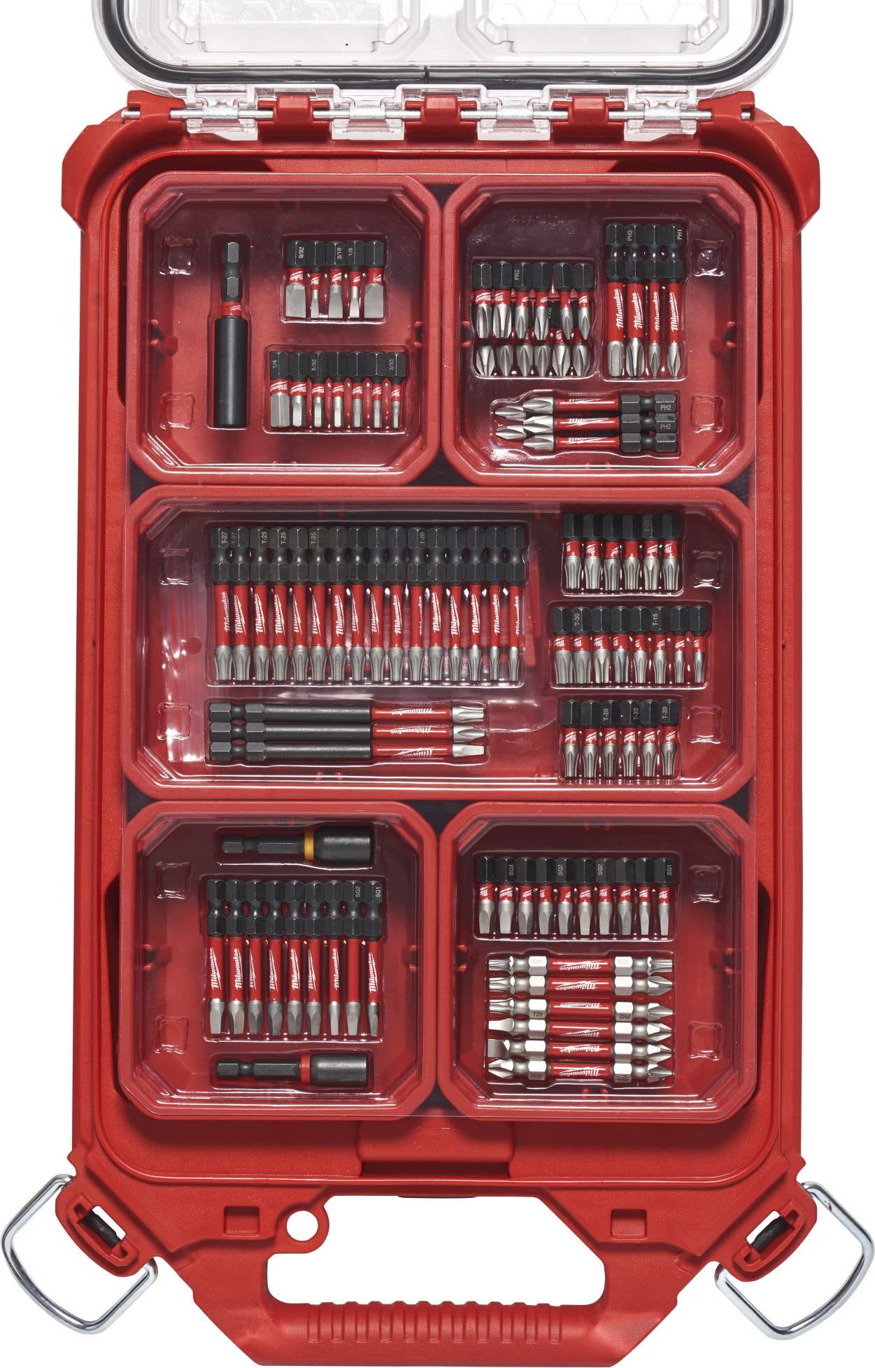 Milwaukee 48-32-4082 PACKOUT Organizer + SHOCKWAVE 100-Piece Impact Bit Set