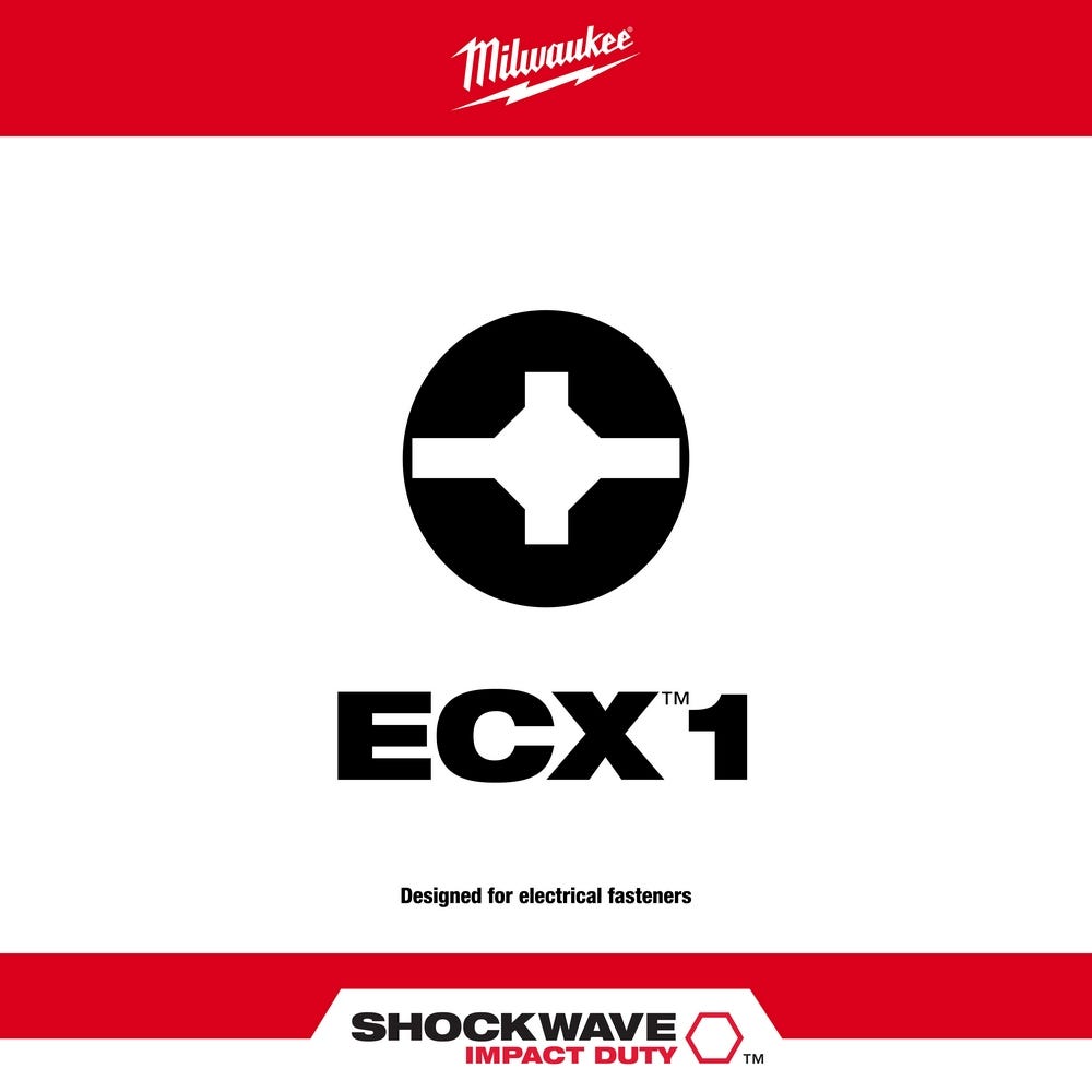 Milwaukee 48-32-4141 Shockwave Impact ECX 1 Insert Bits, 25-Pack