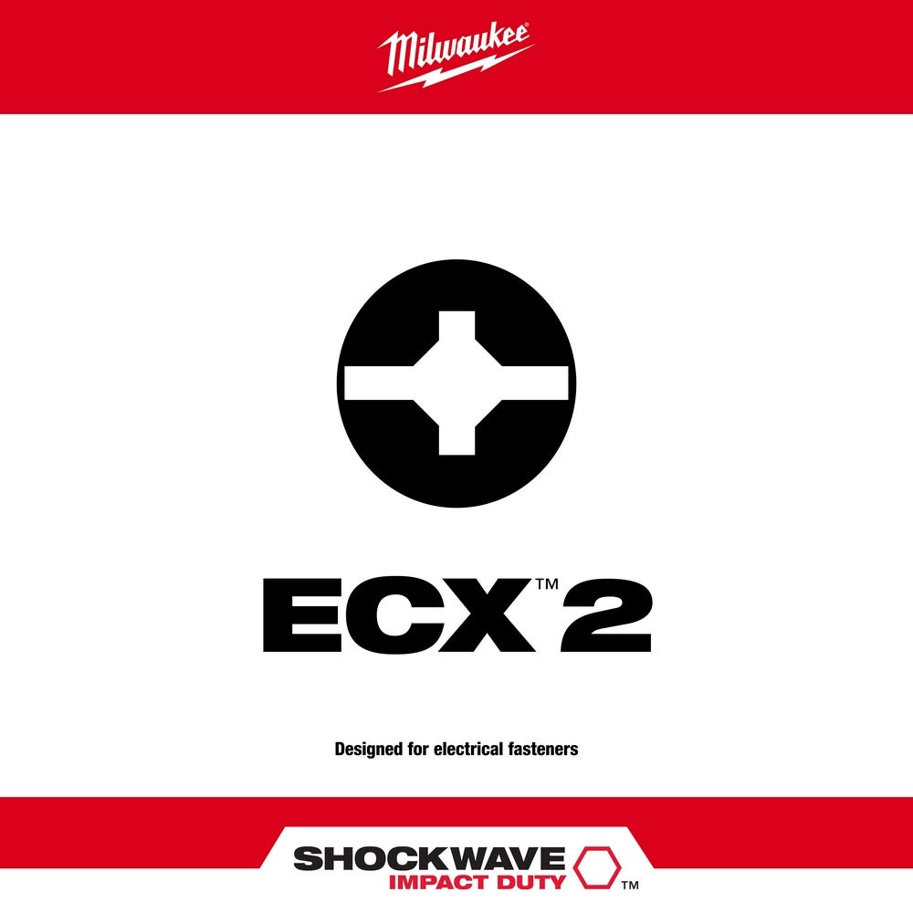 Milwaukee 48-32-4142 Shockwave Impact Ecx 2 Insert Bits, 25-Pack