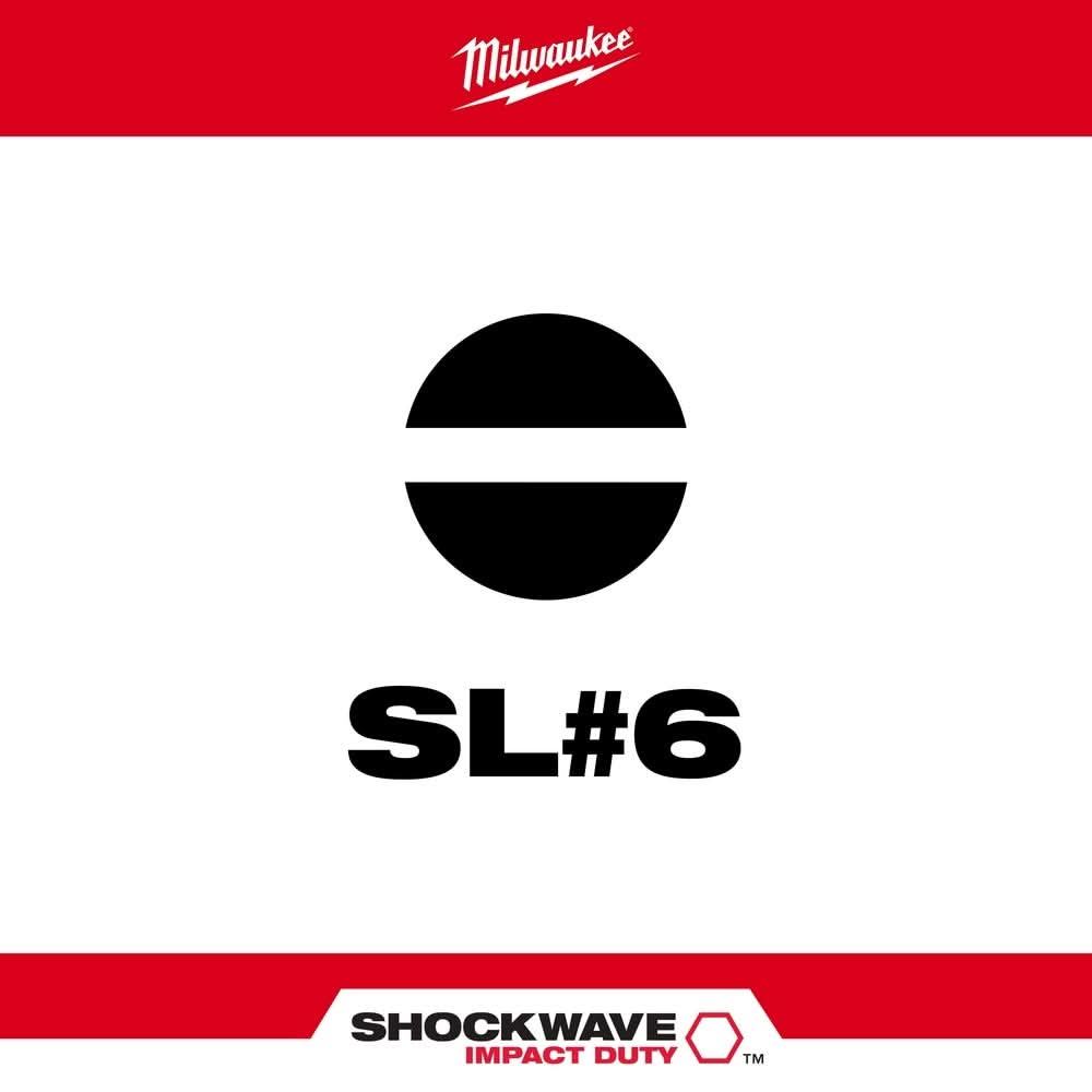 Milwaukee 48-32-4156 Shockwave 2" Impact Slotted 1/8" Power Bits, 25-Pack