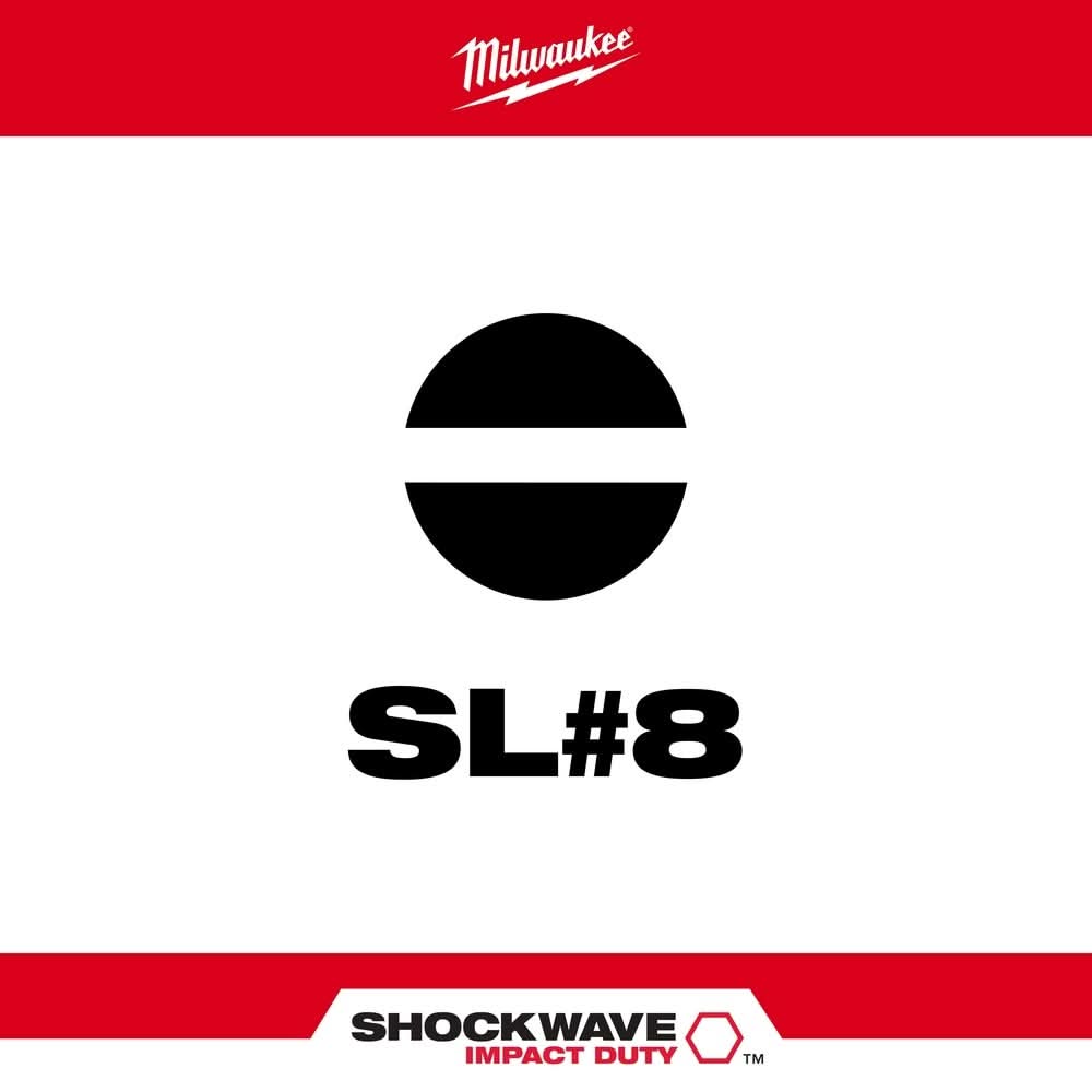 Milwaukee 48-32-4157 Shockwave 2" Impact Slotted 3/16" Power Bits, 25-Pack